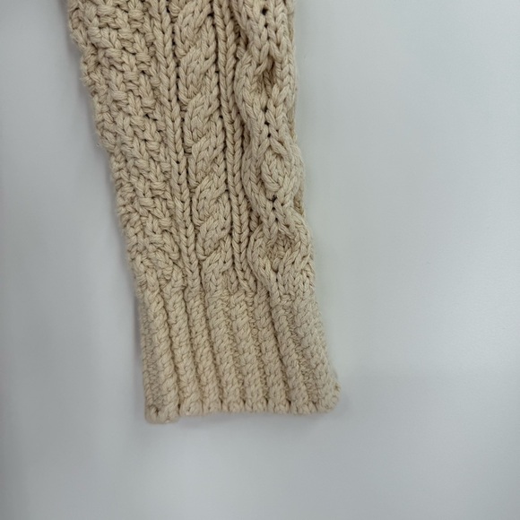 LL Bean Signature Fisherman Tunic Sweater Womens Size S Ivory Cable Knit - Picture 5 of 11